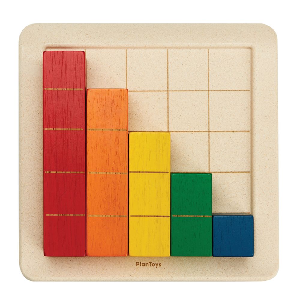 PlanToys Colored Counting Blocks - Unit Plus wooden toy ของเล่นไม้แปลนทอยส์ บล็อกสีสอนนับ ของเล่นฝึกทักษะ สำหรับอายุ 18 เดือนขึ้นไป