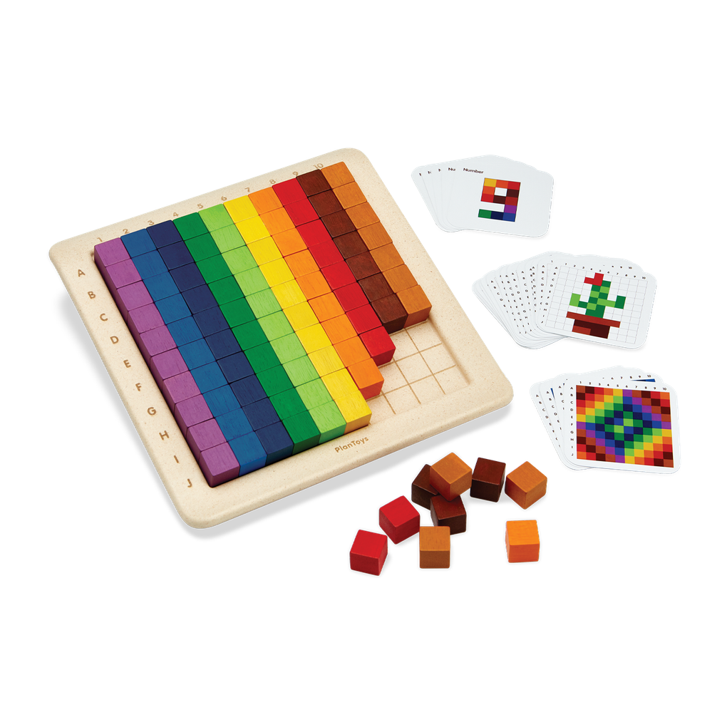 PlanToys 100 Counting Cubes - Unit Plus wooden toy ของเล่นไม้แปลนทอยส์ ชุดลูกบาศก์ 100 ชิ้น ของเล่นฝึกทักษะ สำหรับอายุ 3 ปีขึ้นไป