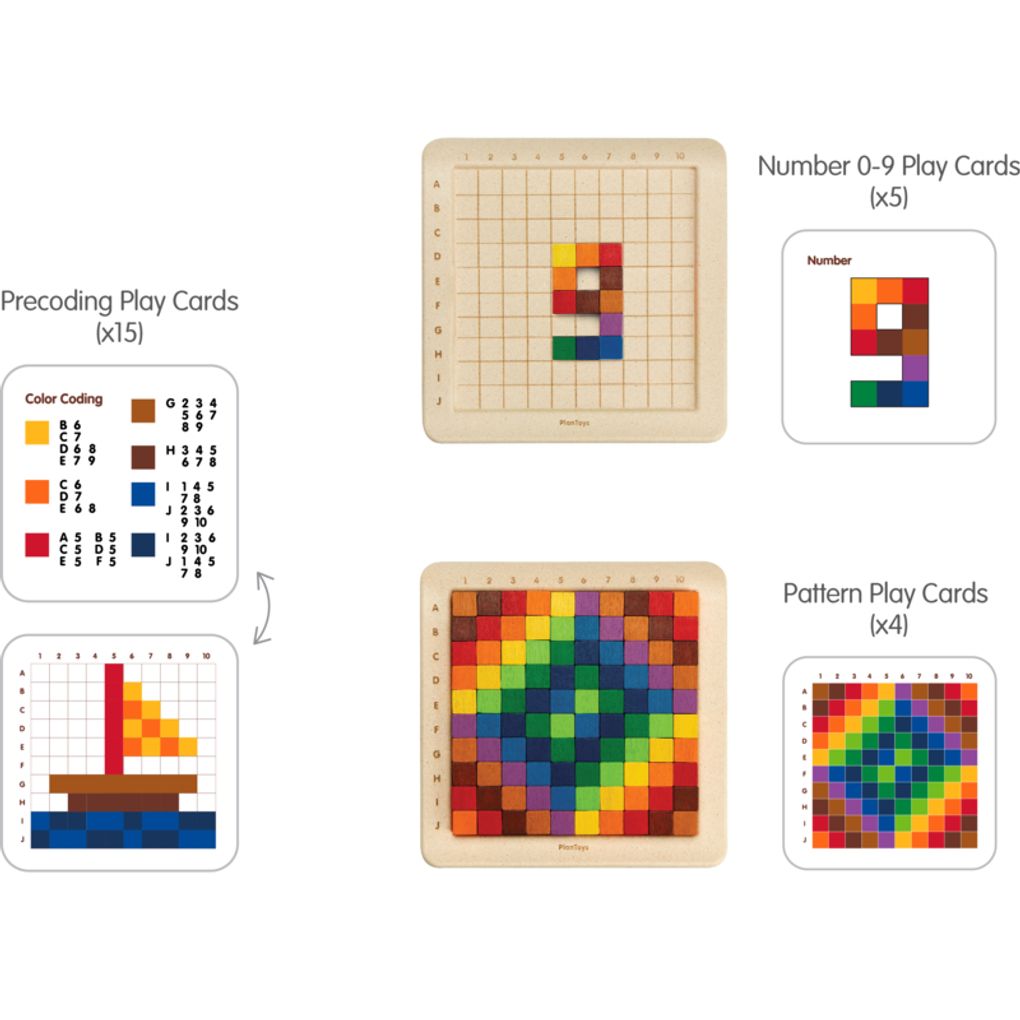 PlanToys 100 Counting Cubes - Unit Plus wooden toy ของเล่นไม้แปลนทอยส์ ชุดลูกบาศก์ 100 ชิ้น ของเล่นฝึกทักษะ สำหรับอายุ 3 ปีขึ้นไป