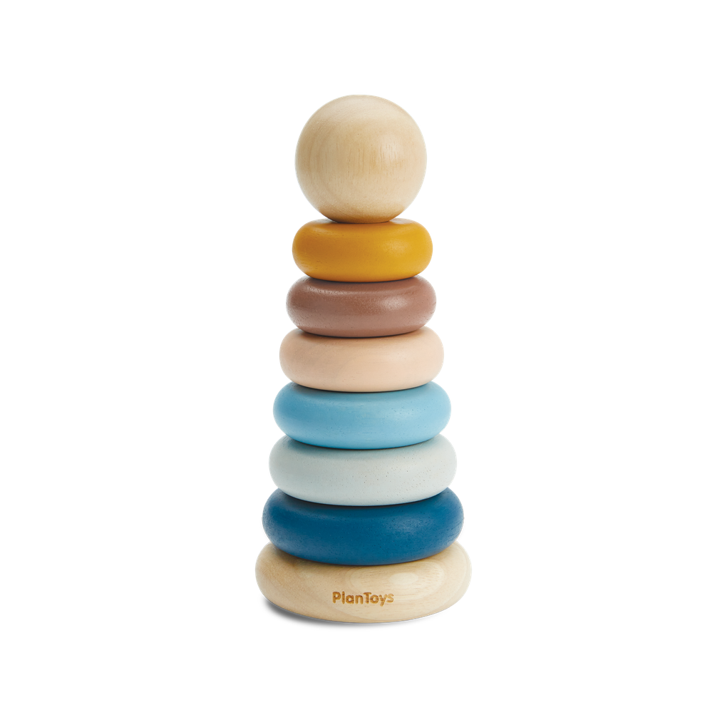 PlanToys orchard Stacking Ring wooden toy ของเล่นไม้แปลนทอยส์ วงแหวนเรียงซ้อน ของเล่นฝึกทักษะ สำหรับอายุ 12 เดือนขึ้นไป