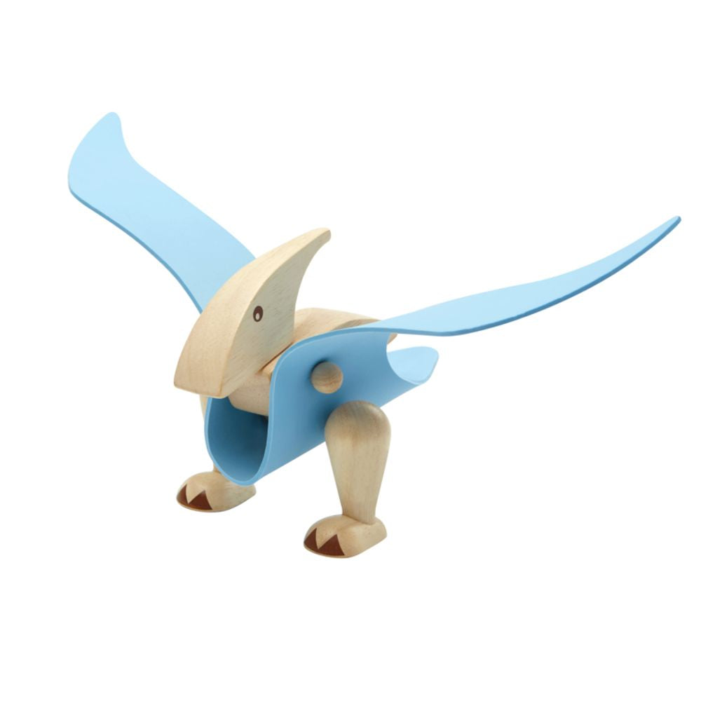 PlanToys blue DIY Pterodactyl wooden toy ของเล่นไม้แปลนทอยส์ ดีไอวายเทอโรซอร์ ของเล่นฝึกทักษะ สำหรับอายุ 3 ปีขึ้นไป