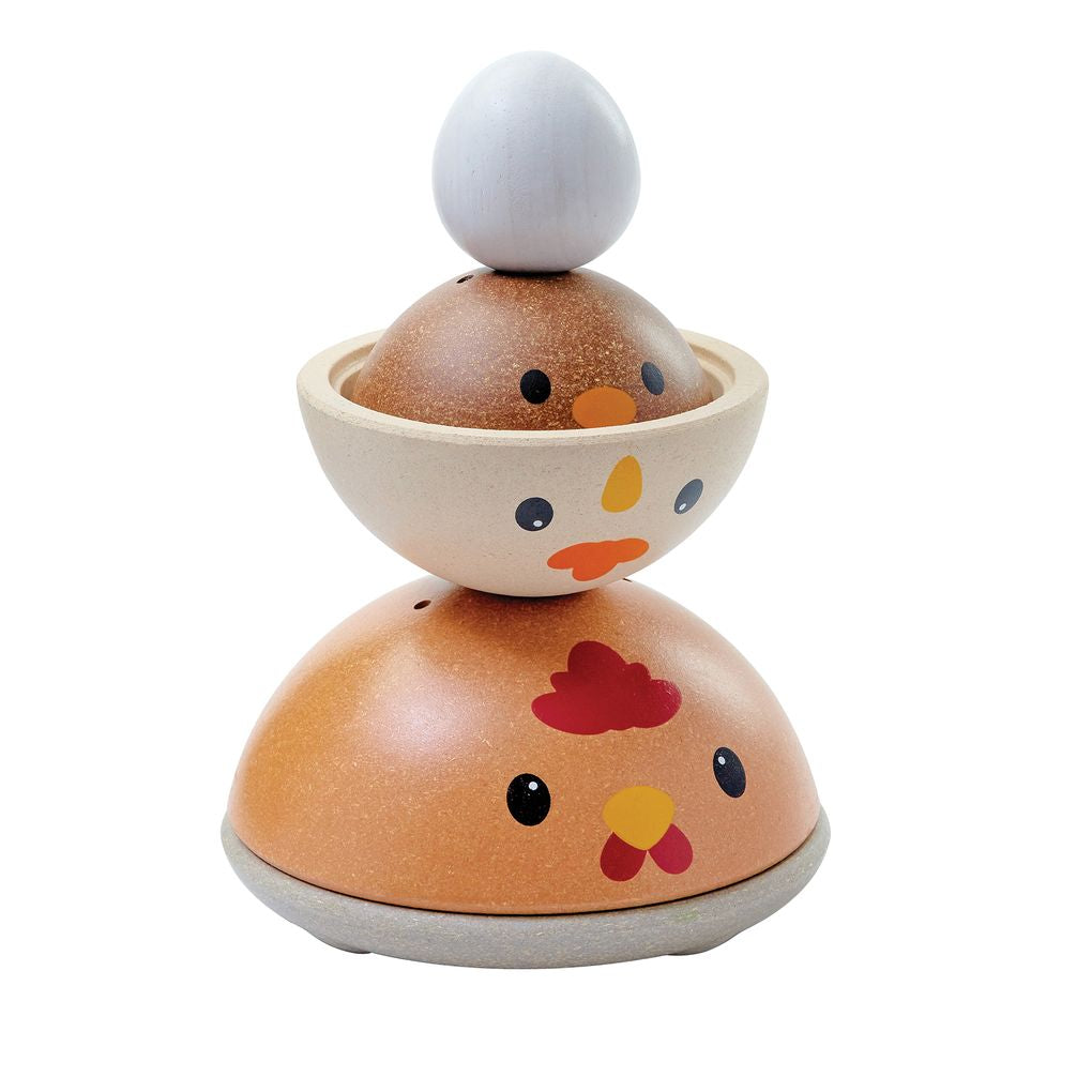 PlanToys Chicken Nesting - Modern Rustic wooden toy ของเล่นไม้แปลนทอยส์ แม่ไก่เรียงซ้อน ของเล่นฝึกทักษะ สำหรับอายุ 12 เดือนขึ้นไป