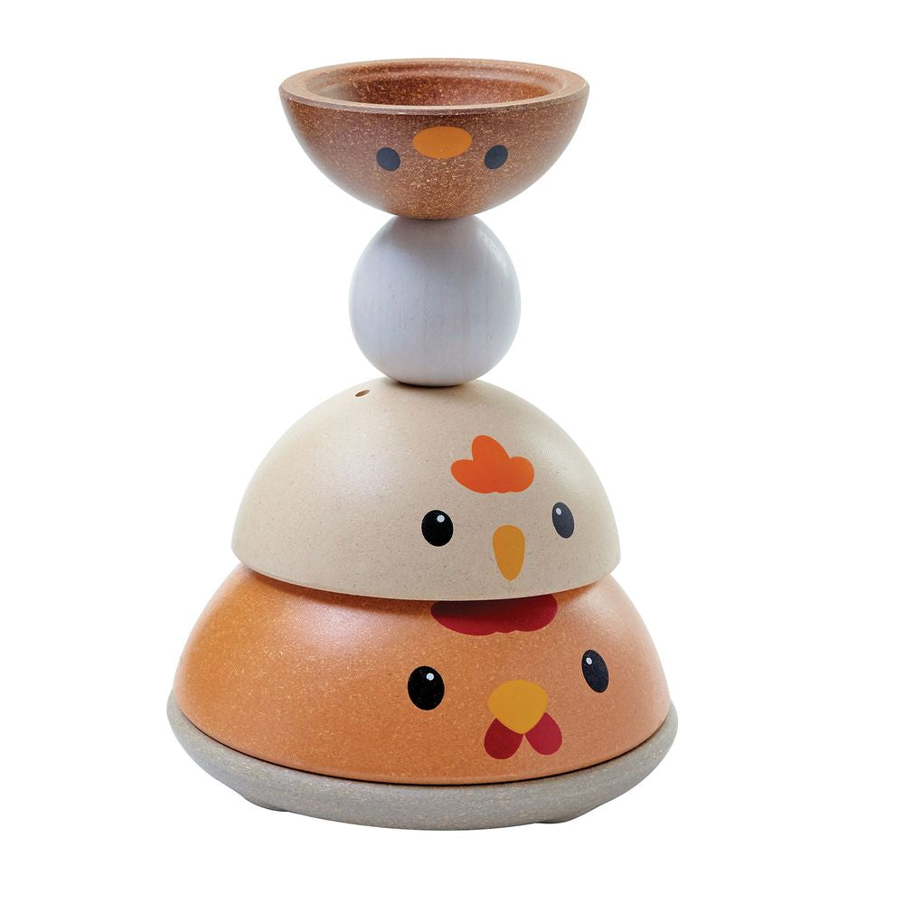 PlanToys Chicken Nesting - Modern Rustic wooden toy ของเล่นไม้แปลนทอยส์ แม่ไก่เรียงซ้อน ของเล่นฝึกทักษะ สำหรับอายุ 12 เดือนขึ้นไป