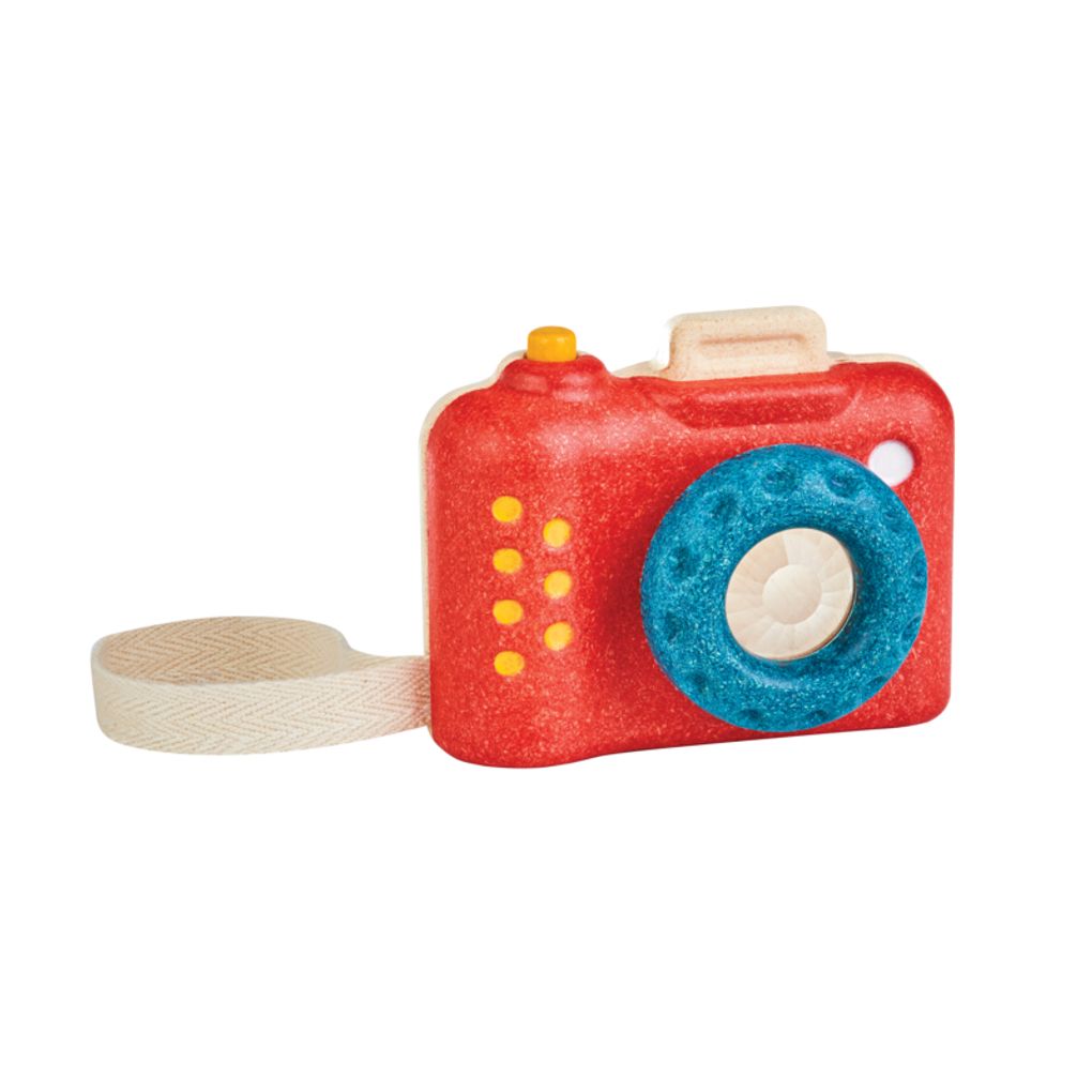 PlanToys My First Camera wooden toy ของเล่นไม้แปลนทอยส์ กล้องถ่ายรูปตัวแรกของฉัน ประเภทบทบาทสมมุติ สำหรับอายุ 18 เดือนขึ้นไป