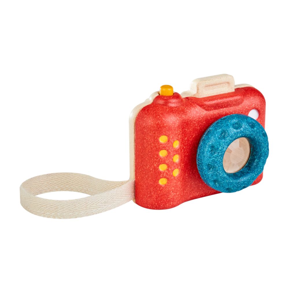 PlanToys My First Camera wooden toy ของเล่นไม้แปลนทอยส์ กล้องถ่ายรูปตัวแรกของฉัน ประเภทบทบาทสมมุติ สำหรับอายุ 18 เดือนขึ้นไป