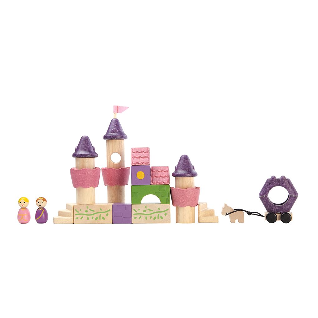 PlanToys Fairy Tale Blocks wooden toy ของเล่นไม้แปลนทอยส์ ปราสาทเจ้าหญิง ประเภทบล็อกและการต่อโครงสร้าง สำหรับอายุ 3 ปีขึ้นไป