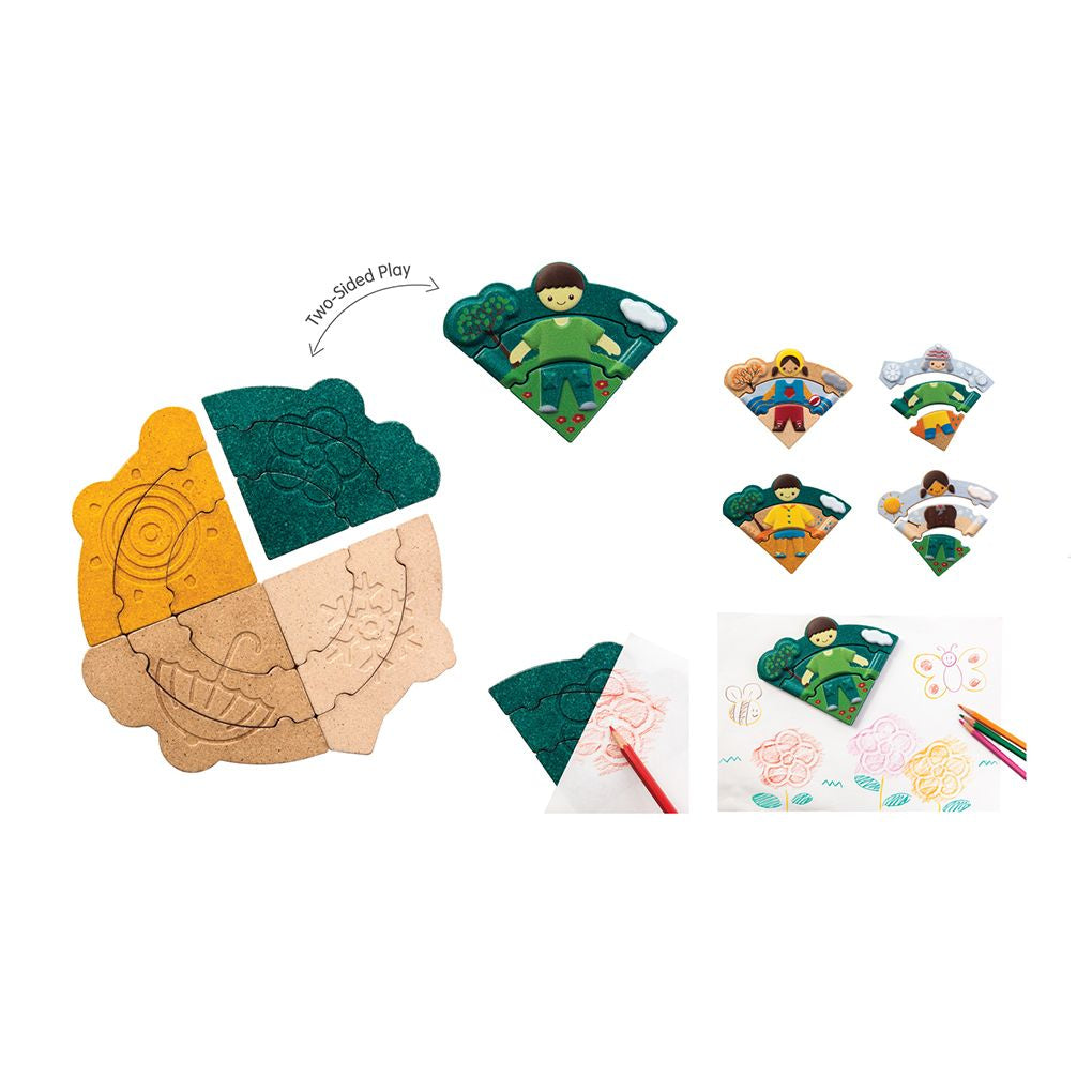 PlanToys Weather Dress-Up wooden toy ของเล่นไม้แปลนทอยส์ เกมต่อตัวตุ๊กตา ประเภทเกมฝึกคิด สำหรับอายุ 2 ปีขึ้นไป