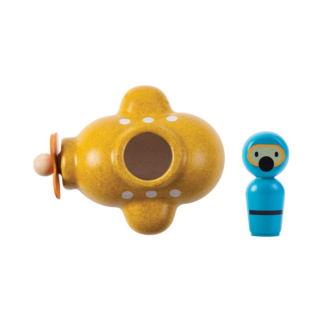 PlanToys Submarine wooden toy ของเล่นไม้แปลนทอยส์ เรือดำน้ำ ประเภทของเล่นในน้ำ สำหรับอายุ 12 เดือนขึ้นไป