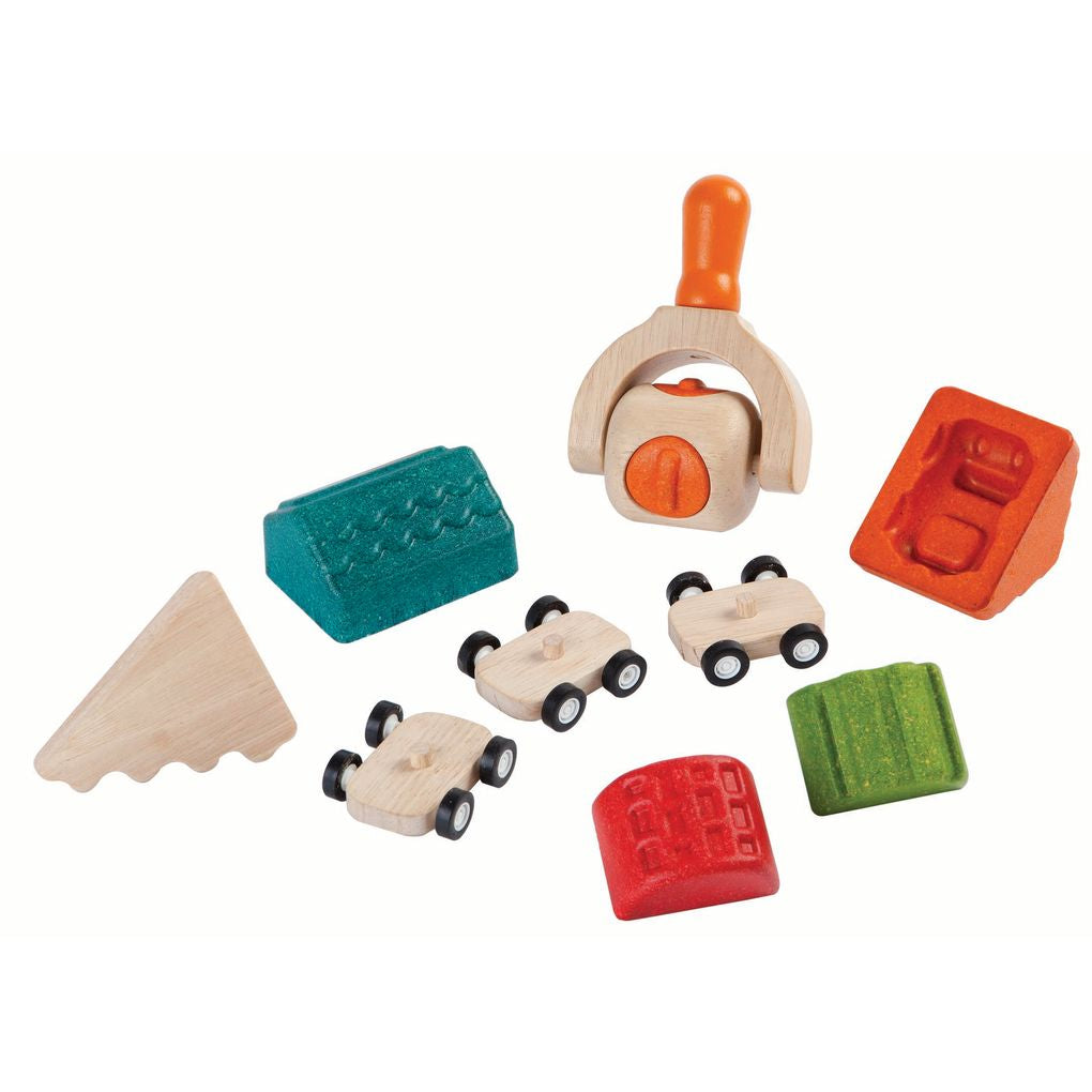 PlanToys Build-A-Town Dough Set wooden toy ของเล่นไม้แปลนทอยส์ ชุดโดสร้างเมือง ของเล่นฝึกทักษะ สำหรับอายุ 3 ปีขึ้นไป