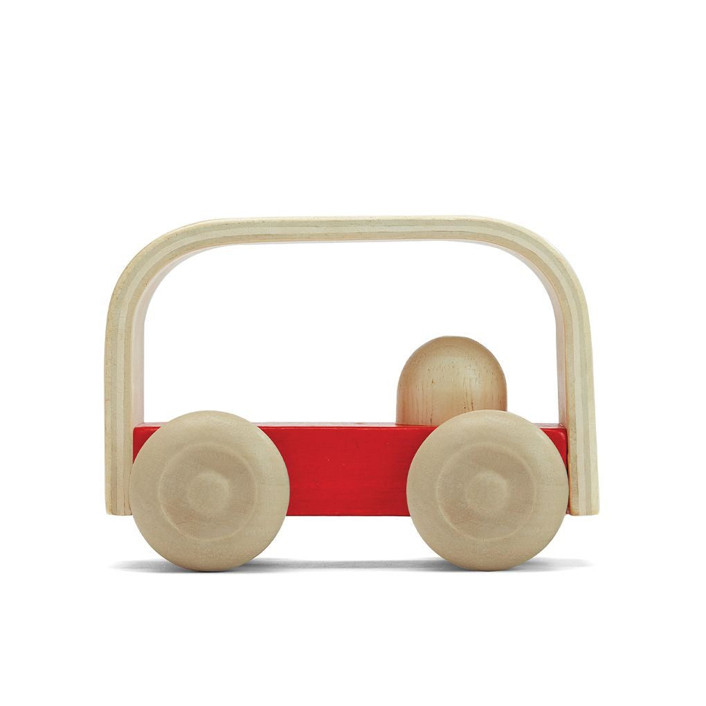 PlanToys Vroom Bus wooden toy ของเล่นไม้แปลนทอยส์ รถบัสวีรูม ประเภทของเล่นชวนเคลื่อนไหว สำหรับอายุ 12 เดือนขึ้นไป