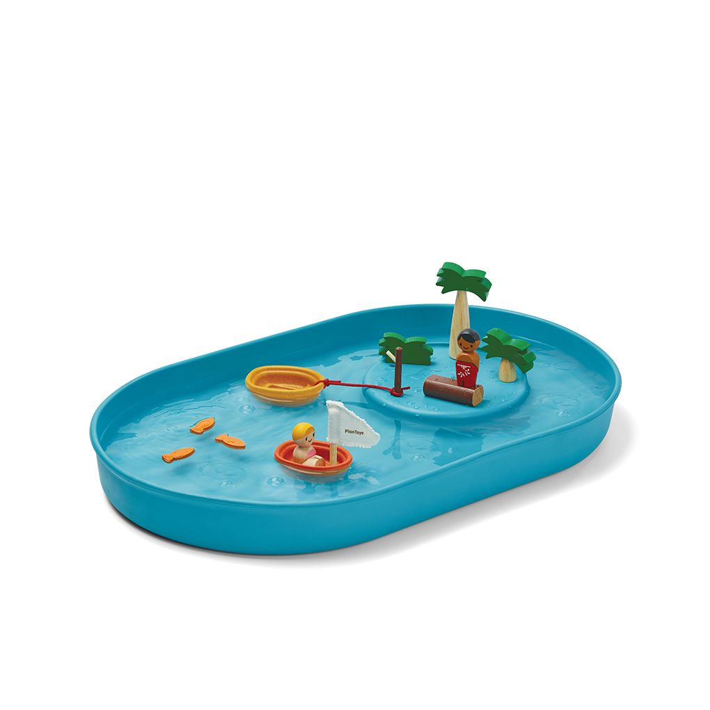 PlanToys Water Play Set wooden toy ของเล่นไม้แปลนทอยส์ ชุดถาดน้ำเสริมจินตนาการ ประเภทของเล่นในน้ำ สำหรับอายุ 3 ปีขึ้นไป