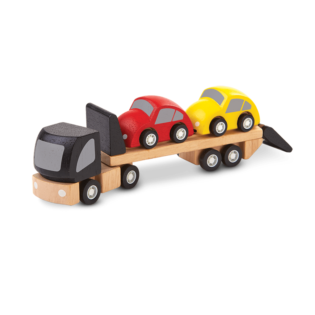 PlanToys Car Transporter wooden toy ของเล่นไม้แปลนทอยส์ ยานขนส่งรถยนต์ ประเภทบทบาทสมมุติ สำหรับอายุ 3 ปีขึ้นไป