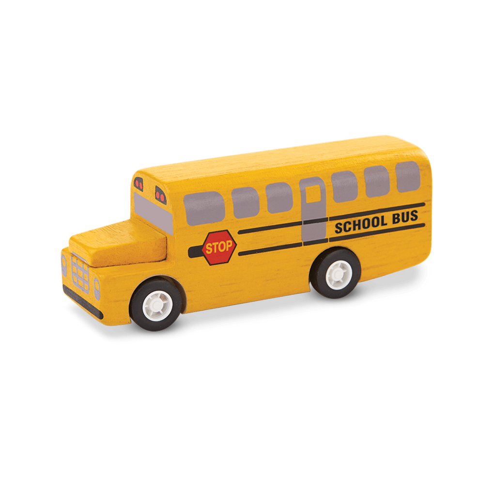 PlanToys School Bus wooden toy ของเล่นไม้แปลนทอยส์ รถโรงเรียน ประเภทบทบาทสมมุติ สำหรับอายุ 3 ปีขึ้นไป