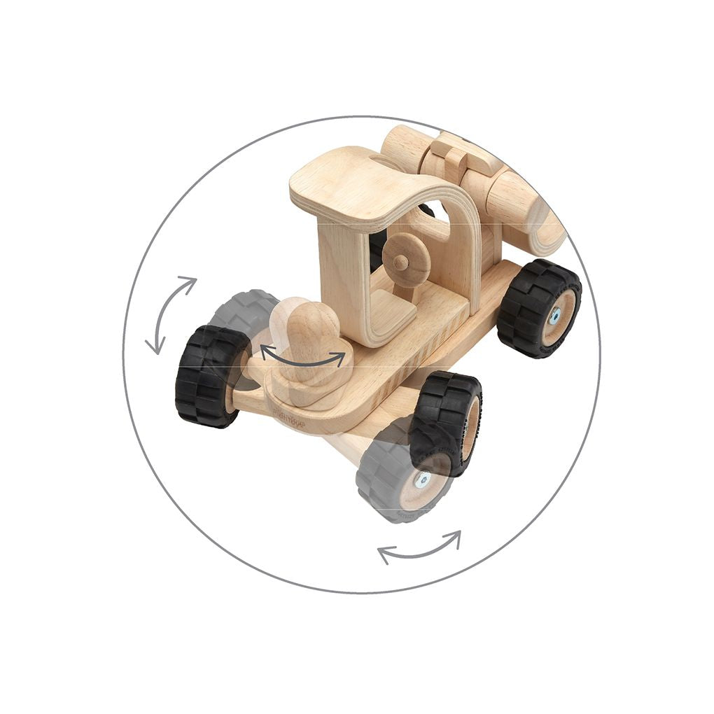 PlanToys natural Forklift wooden toy ของเล่นไม้แปลนทอยส์ รถยกของ ประเภทของเล่นชวนเคลื่อนไหว สำหรับอายุ 3 ปีขึ้นไป