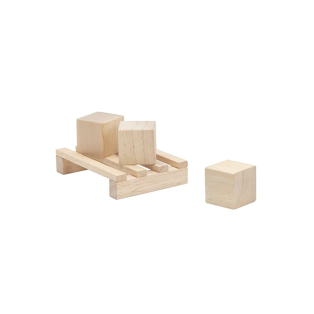 PlanToys natural Forklift wooden toy ของเล่นไม้แปลนทอยส์ รถยกของ ประเภทของเล่นชวนเคลื่อนไหว สำหรับอายุ 3 ปีขึ้นไป