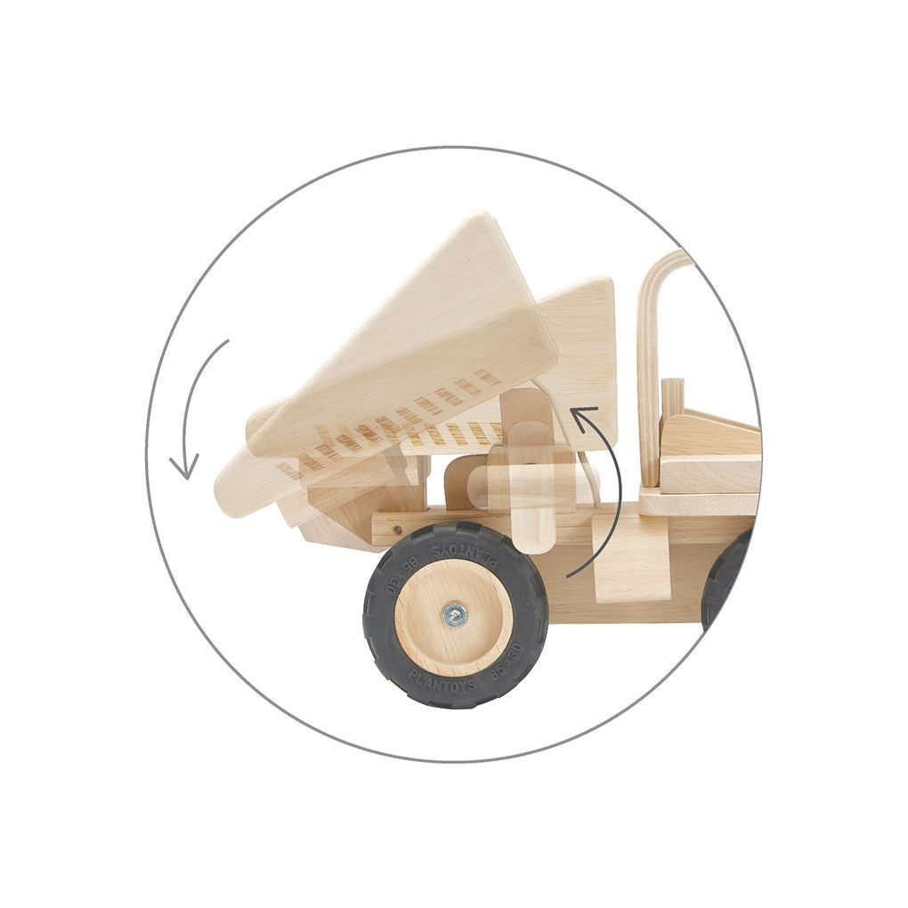 PlanToys natural Dump Truck wooden toy ของเล่นไม้แปลนทอยส์ รถขนของ ประเภทของเล่นชวนเคลื่อนไหว สำหรับอายุ 3 ปีขึ้นไป