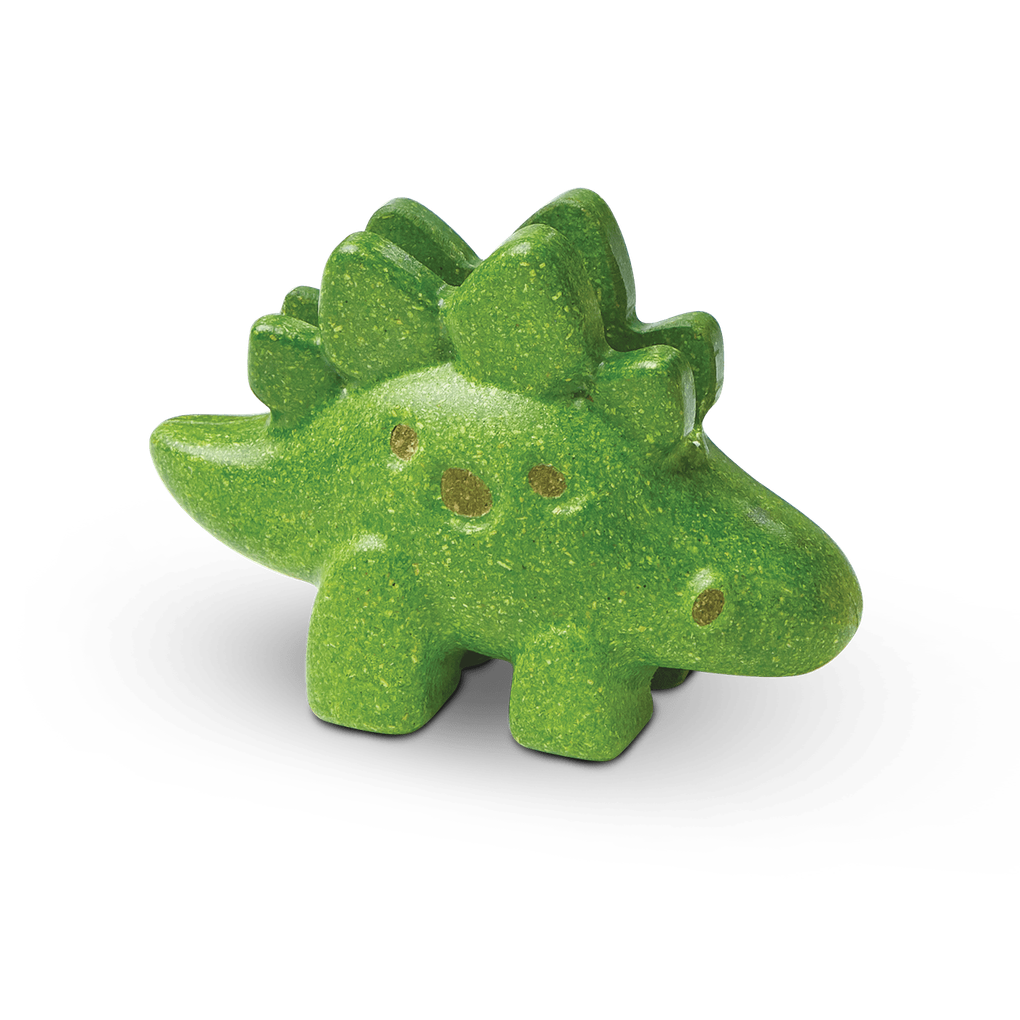 PlanToys green Stegosaurus wooden toy ของเล่นไม้แปลนทอยส์ ตุ๊กตาไดโนเสาร์สเตโกซอรัส ประเภทบทบาทสมมุติ สำหรับอายุ 12 เดือนขึ้นไป