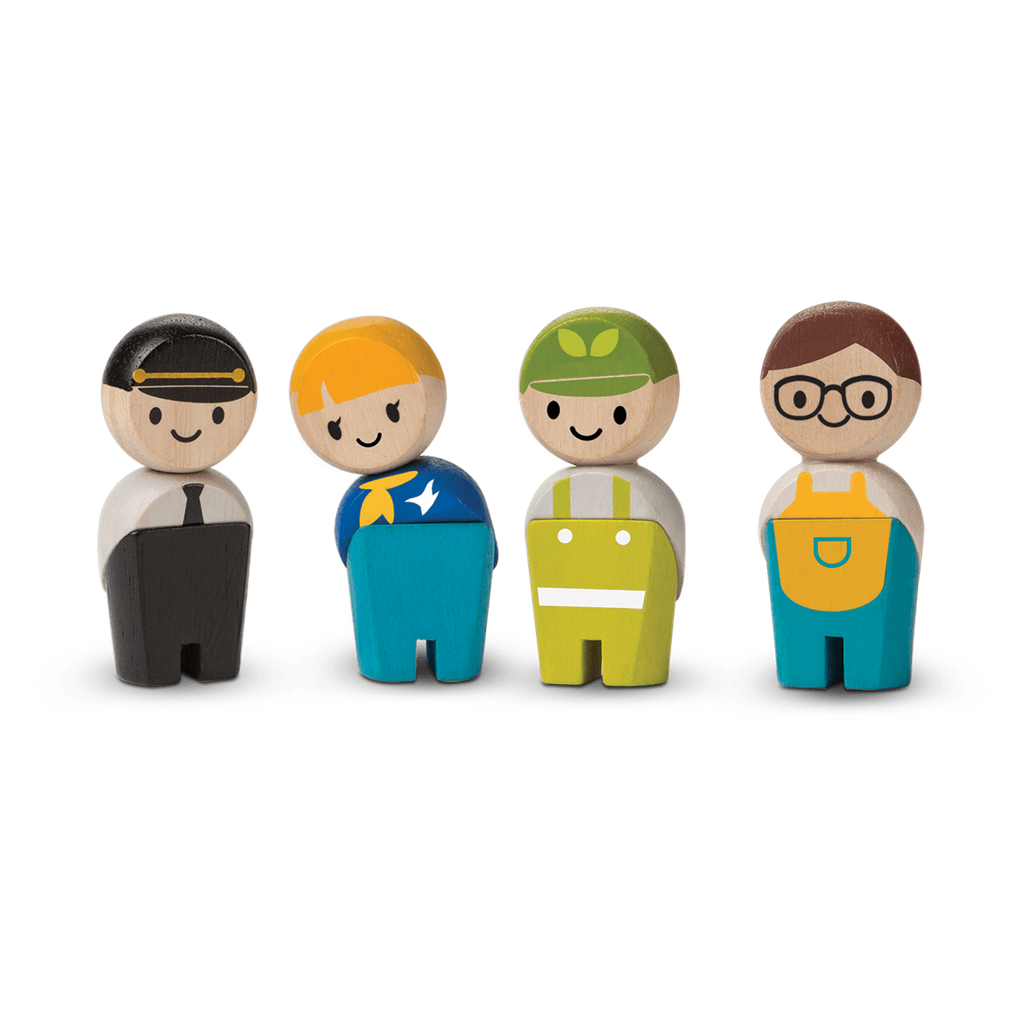 PlanToys Service Crew wooden toy ของเล่นไม้แปลนทอยส์ ชุดพนักงานบริการ ประเภทบทบาทสมมุติ สำหรับอายุ 3 ปีขึ้นไป