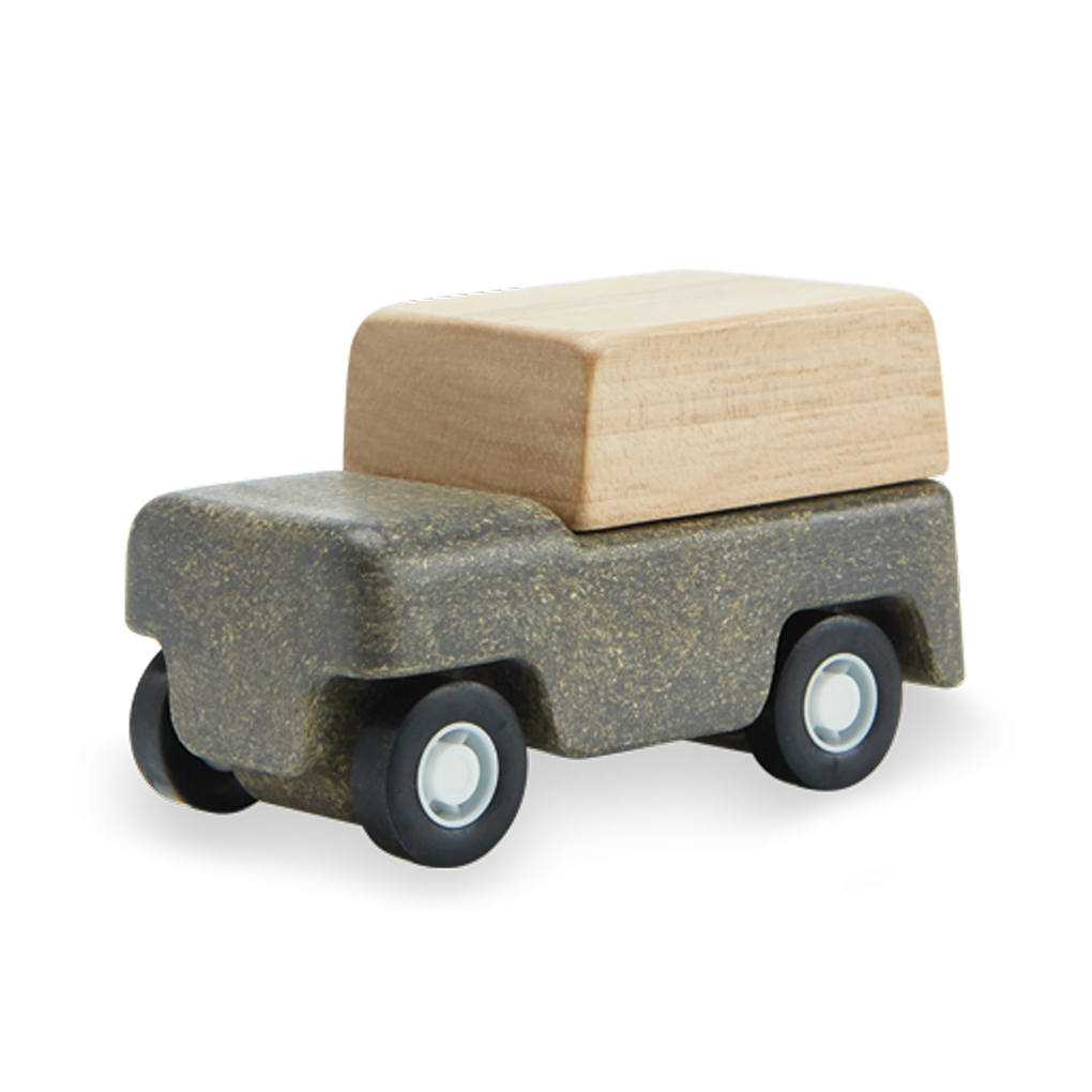 PlanToys grey Wagon wooden toy ของเล่นไม้แปลนทอยส์ รถวากอน ประเภทบทบาทสมมุติ สำหรับอายุ 3 ปีขึ้นไป