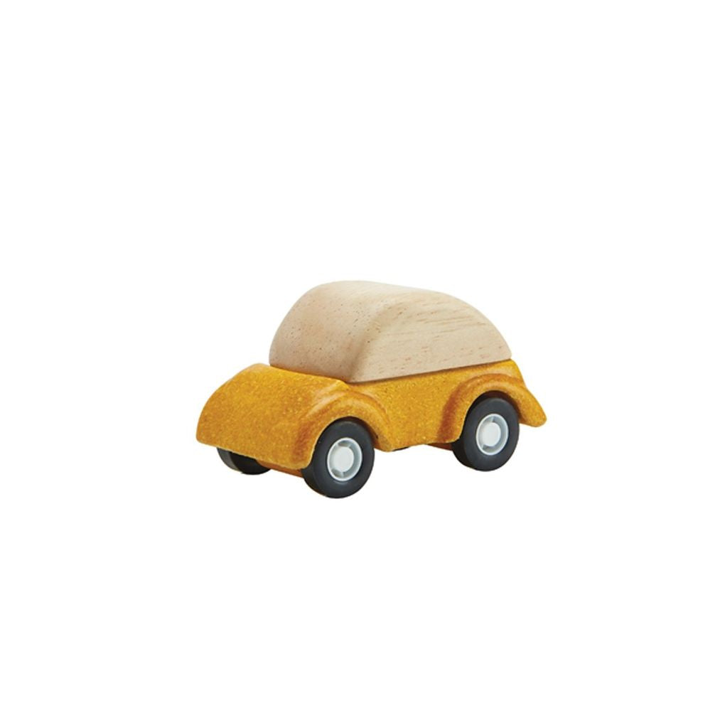 PlanToys yellow Yellow wooden toy ของเล่นไม้แปลนทอยส์ รถ ประเภทบทบาทสมมุติ สำหรับอายุ 3 ปีขึ้นไป