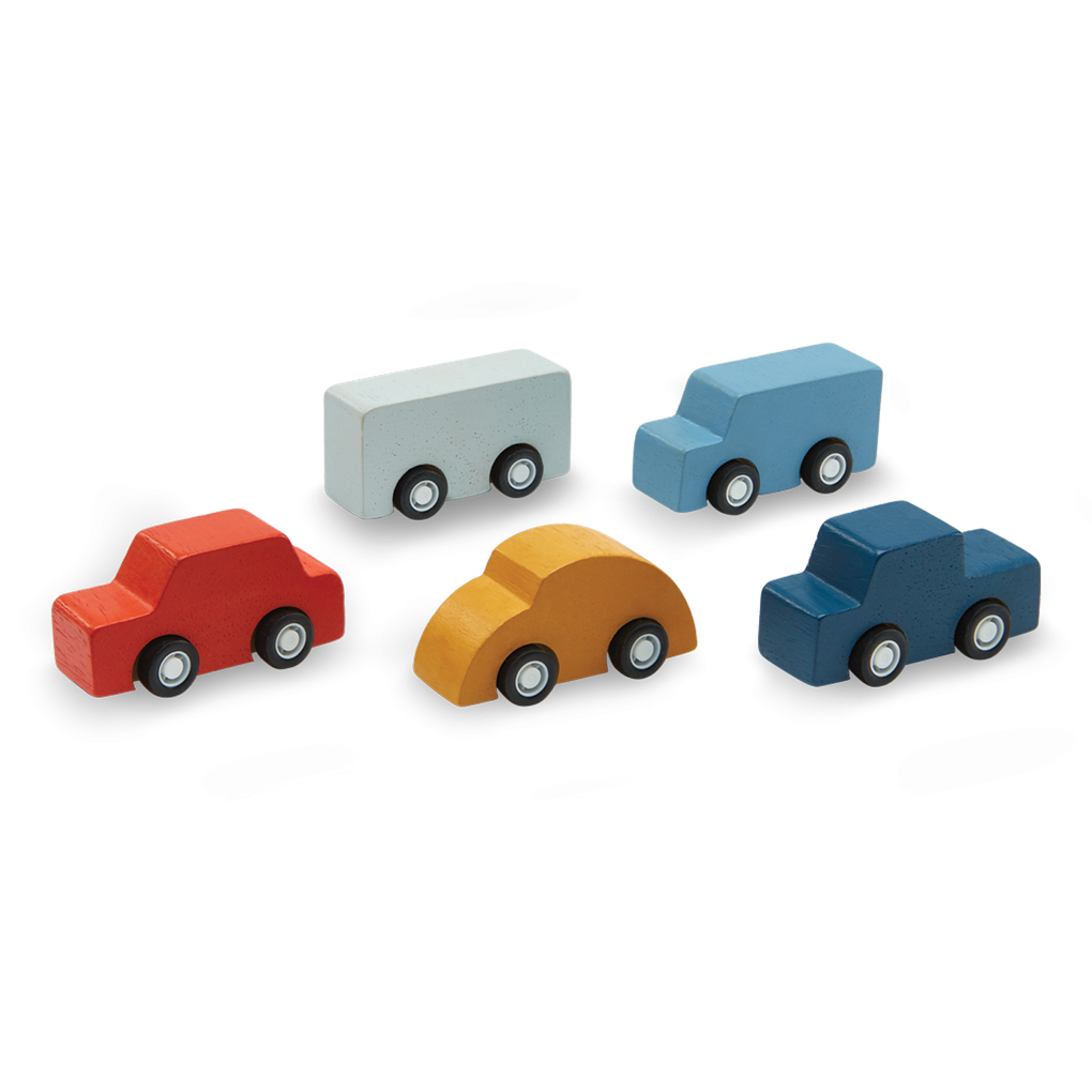 PlanToys Mini Car Set wooden toy ของเล่นไม้แปลนทอยส์ ชุดรถเล็ก ประเภทบทบาทสมมุติ สำหรับอายุ 3 ปีขึ้นไป