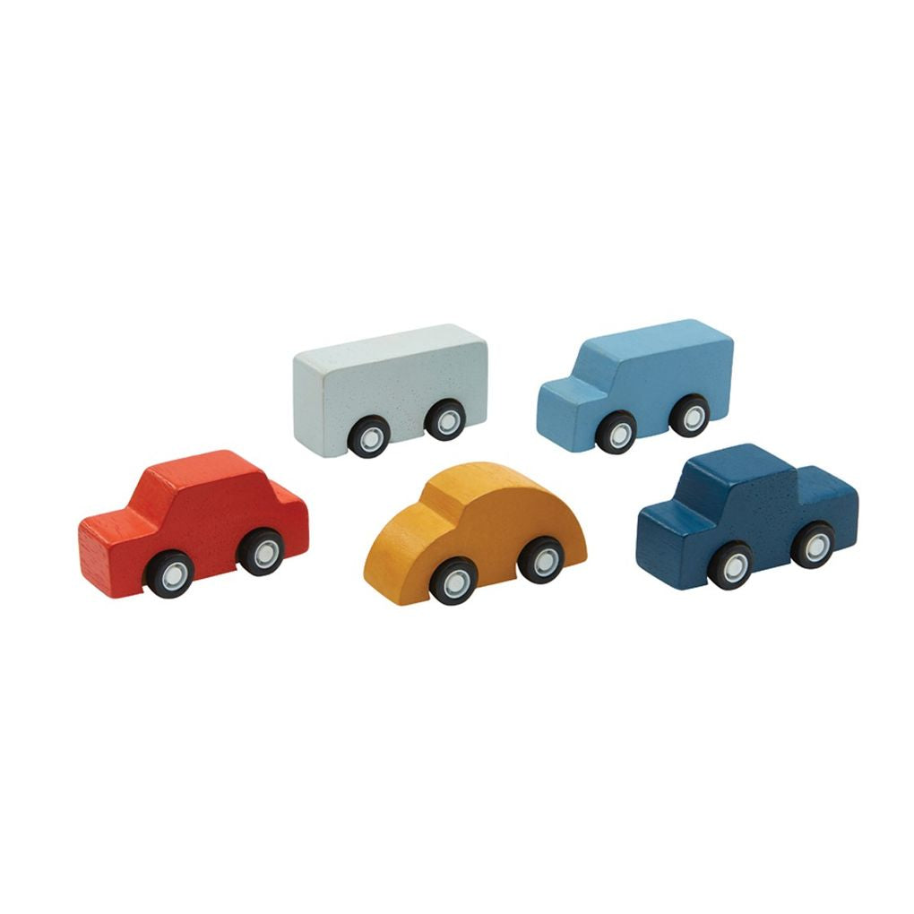 PlanToys Mini Car Set wooden toy ของเล่นไม้แปลนทอยส์ ชุดรถเล็ก ประเภทบทบาทสมมุติ สำหรับอายุ 3 ปีขึ้นไป