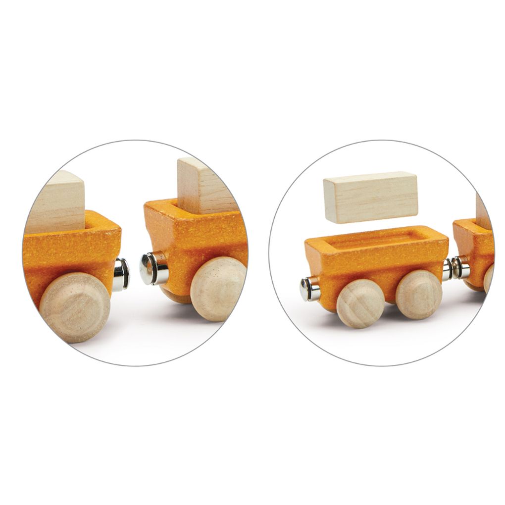 PlanToys Cargo Train wooden toy ของเล่นไม้แปลนทอยส์ รถไฟคาร์โก้ ประเภทบทบาทสมมุติ สำหรับอายุ 3 ปีขึ้นไป