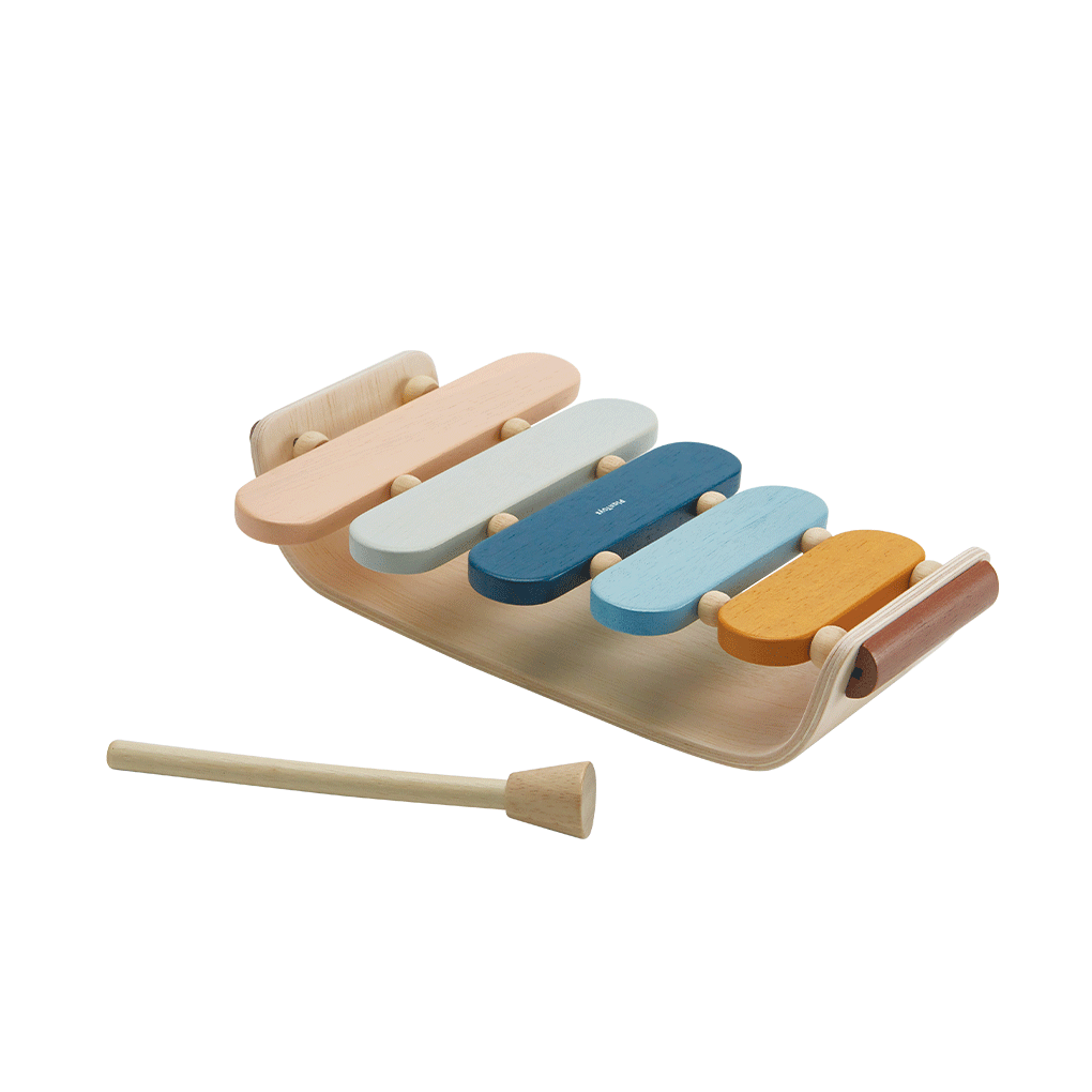 PlanToys orchard Oval Xylophone wooden toy ของเล่นไม้แปลนทอยส์ ระนาด ประเภทดนตรี สำหรับอายุ 12 เดือนขึ้นไป