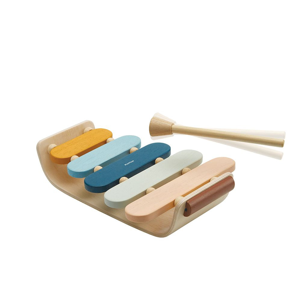 PlanToys orchard Oval Xylophone wooden toy ของเล่นไม้แปลนทอยส์ ระนาด ประเภทดนตรี สำหรับอายุ 12 เดือนขึ้นไป