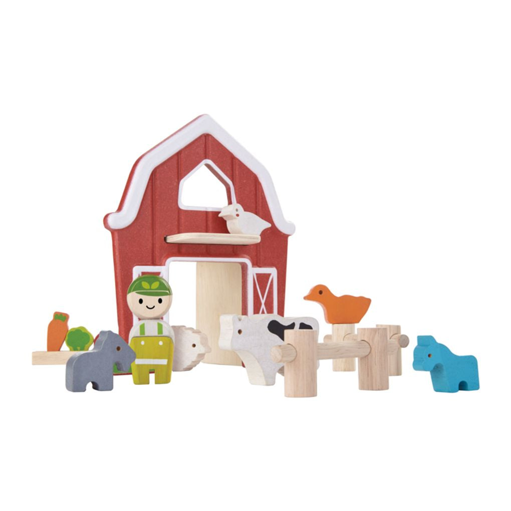 PlanToys Farm wooden toy ของเล่นไม้แปลนทอยส์ ฟาร์ม ประเภทบทบาทสมมุติ สำหรับอายุ 3 ปีขึ้นไป