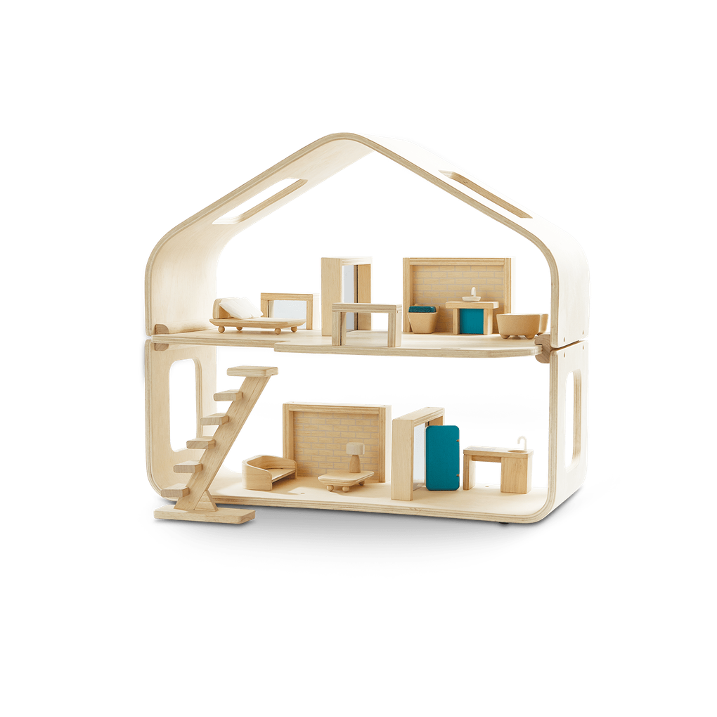 PlanToys Contemporary Dollhouse wooden toy ของเล่นไม้แปลนทอยส์ บ้านตุ๊กตาร่วมสมัย ประเภทบ้านตุ๊กตา สำหรับอายุ 3 ปีขึ้นไป