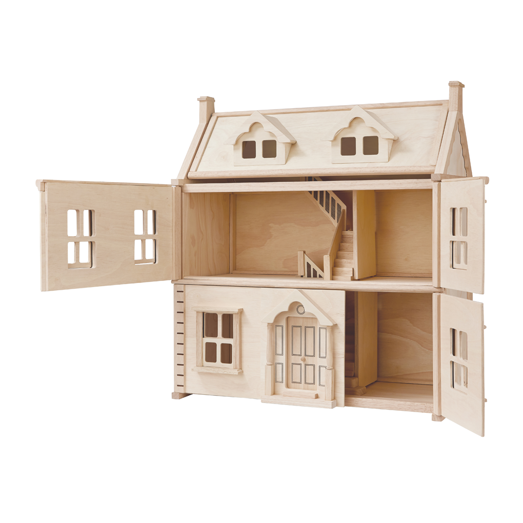 PlanToys natural Victorian Dollhouse wooden toy ของเล่นไม้แปลนทอยส์ บ้านวิคตอเรี่ยน ประเภทบ้านตุ๊กตา สำหรับอายุ 3 ปีขึ้นไป