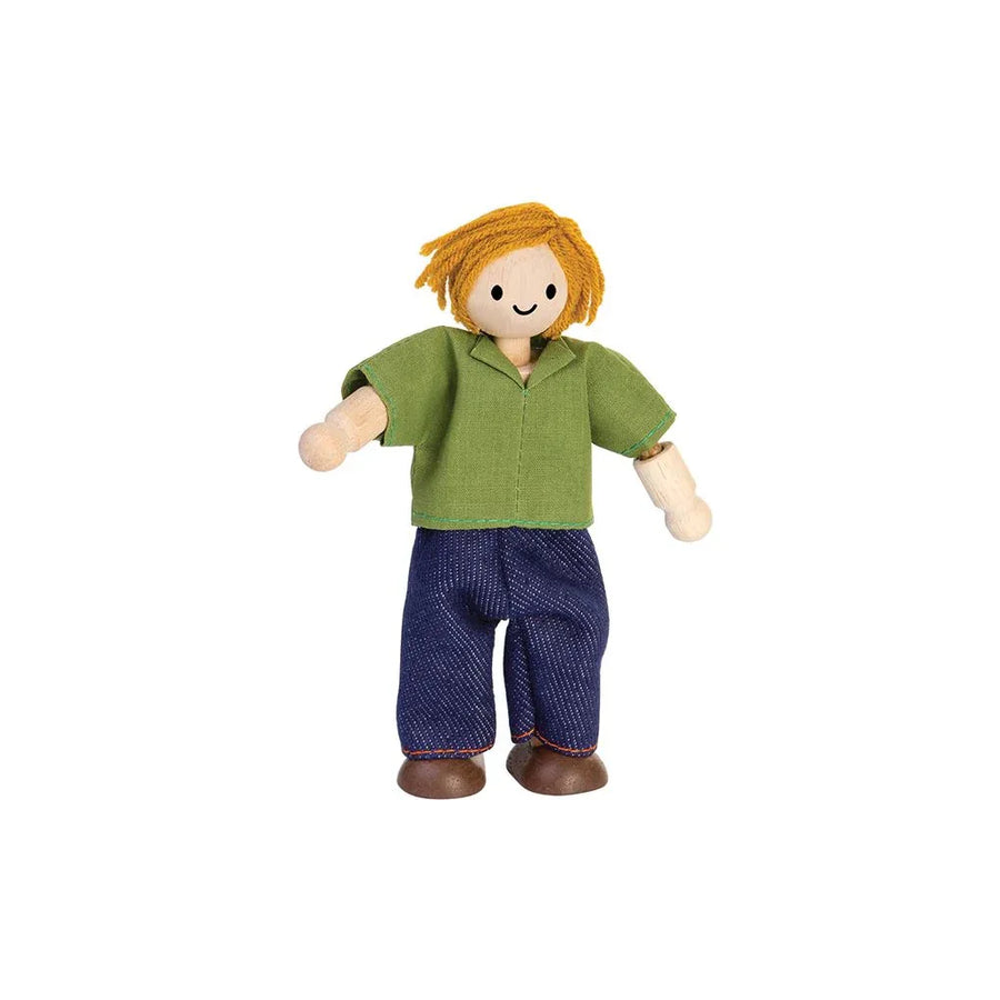 Dad Dollhouse Figure - Light Skin Tone - Brown Hair