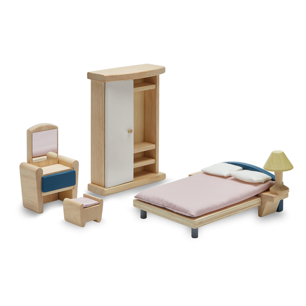 PlanToys orchard Bedroom wooden toy ของเล่นไม้แปลนทอยส์ ห้องนอน ประเภทบ้านตุ๊กตา สำหรับอายุ 3 ปีขึ้นไป