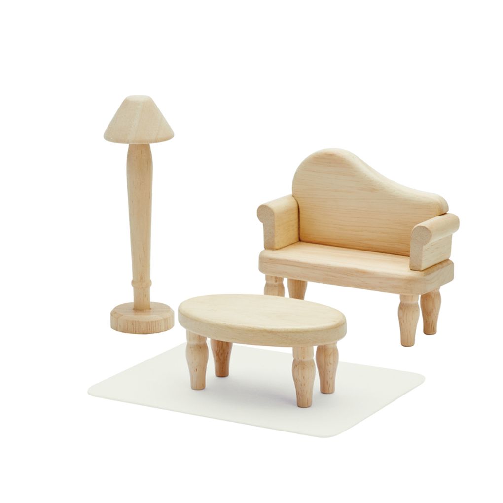 PlanToys Victorian Furniture Set wooden toy ของเล่นไม้แปลนทอยส์ ชุดเฟอร์นิเจอร์บ้านวิคตอเรี่ยน ประเภทบ้านตุ๊กตา สำหรับอายุ 3 ปีขึ้นไป