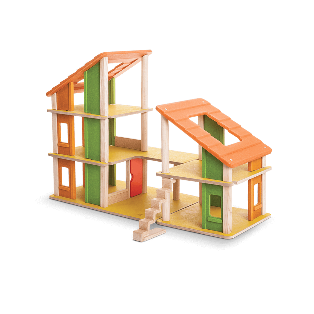 PlanToys Chalet Dollhouse Without Furniture wooden toy ของเล่นไม้แปลนทอยส์ บ้านตุ๊กตาไม่มีเฟอร์นิเจอร์ ประเภทบ้านตุ๊กตา สำหรับอายุ 3 ปีขึ้นไป