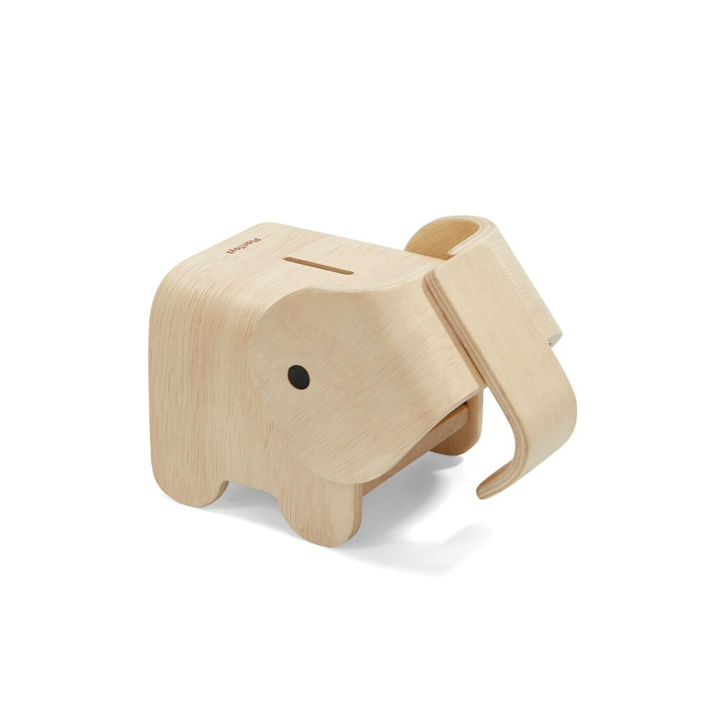 PlanToys natural Elephant Bank wooden material ของใช้ไม้แปลนทอยส์ กระปุกออมสินช้าง