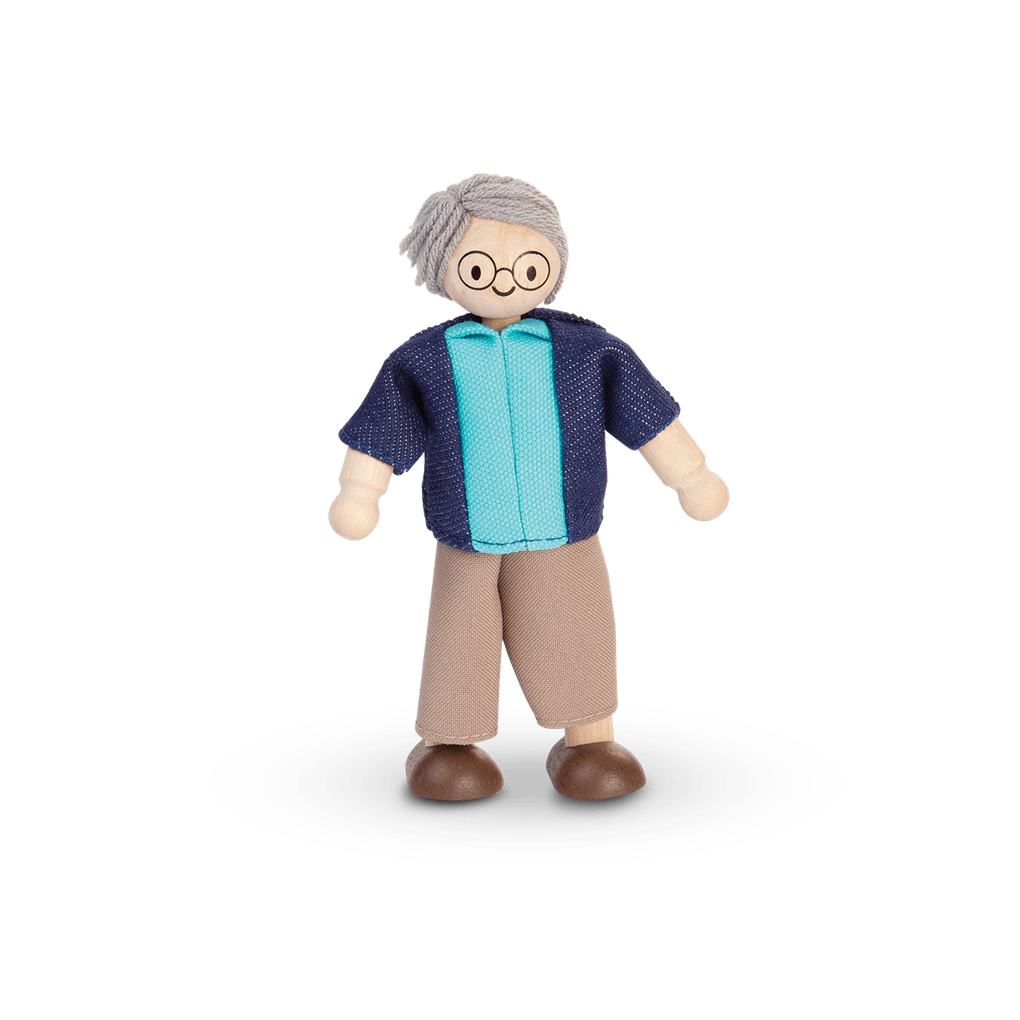PlanToys Dollhouse Figure - Adult/Elder wooden toy ของเล่นไม้แปลนทอยส์ ตุ๊กตาคุณตา ประเภทบ้านตุ๊กตา สำหรับอายุ 3 ปีขึ้นไป