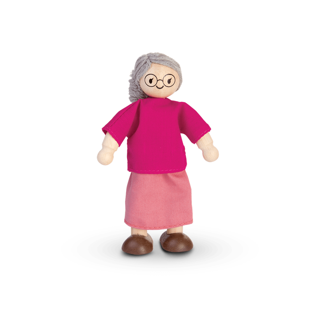 PlanToys Dollhouse Figure - Adult/Elder wooden toy ของเล่นไม้แปลนทอยส์ ตุ๊กตาคุณยาย ประเภทบ้านตุ๊กตา สำหรับอายุ 3 ปีขึ้นไป