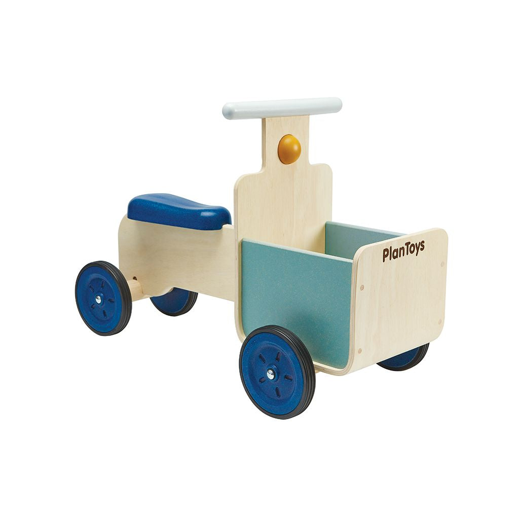 PlanToys orchard Delivery Bike wooden toy ของเล่นไม้แปลนทอยส์ รถส่งของขาไถ ประเภทของเล่นชวนเคลื่อนไหว สำหรับอายุ 18 เดือนขึ้นไป