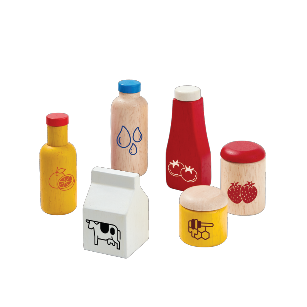 PlanToys Food & Beverage Set wooden toy ของเล่นไม้แปลนทอยส์ เซทอาหารและเครื่องดื่ม ประเภทชุดครัว สำหรับอายุ 2 ปีขึ้นไป