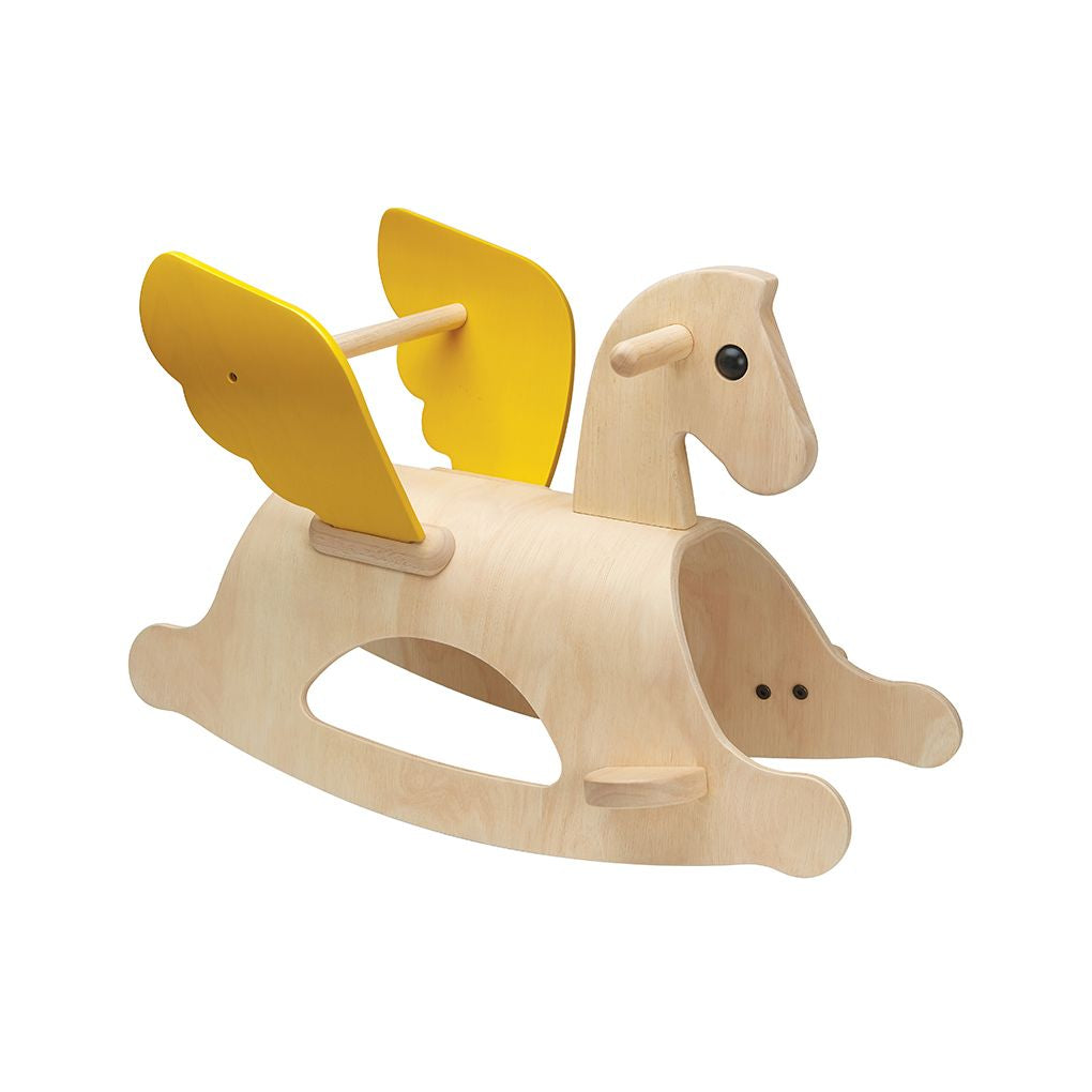PlanToys natural Rocking Pegasus wooden toy ของเล่นไม้แปลนทอยส์ ม้าบิน ประเภทของเล่นชวนเคลื่อนไหว สำหรับอายุ 12 เดือนขึ้นไป