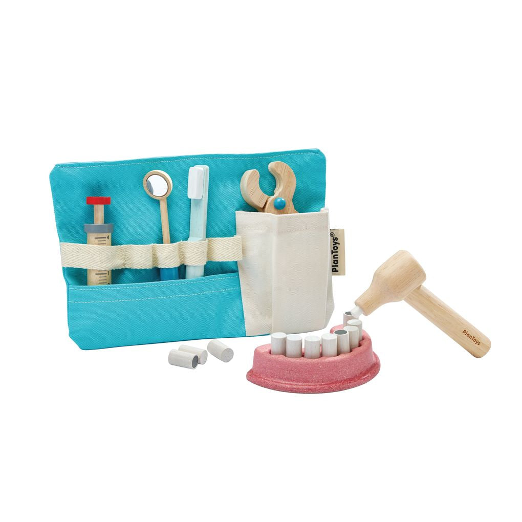 PlanToys Dentist Set wooden toy ของเล่นไม้แปลนทอยส์ ชุดหมอฟัน ประเภทบทบาทสมมุติ สำหรับอายุ 3 ปีขึ้นไป