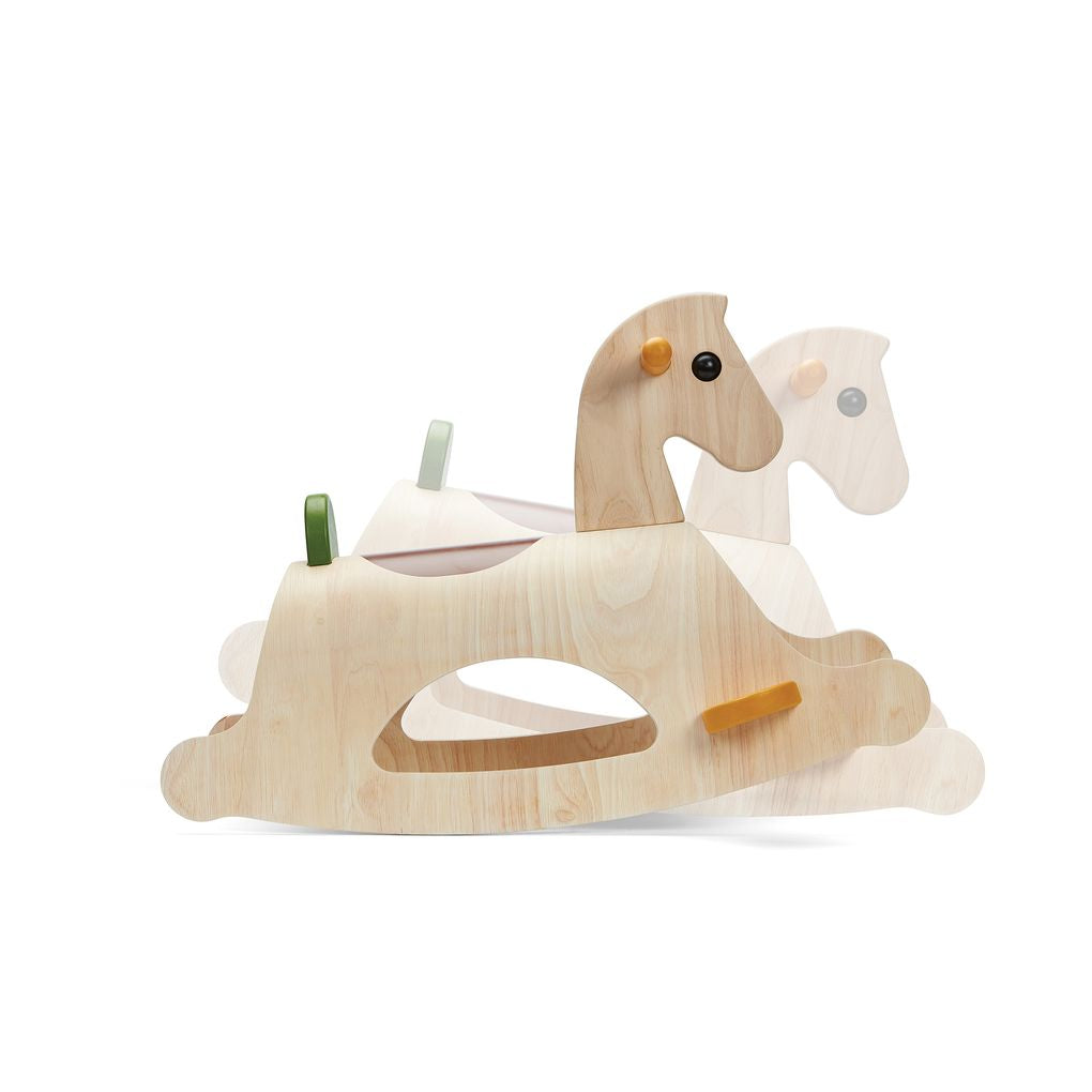 PlanToys Palomino - Modern Rustic wooden toy ของเล่นไม้แปลนทอยส์ ม้าโยกพาโลมิโน ประเภทของเล่นชวนเคลื่อนไหว สำหรับอายุ 2 ปีขึ้นไป