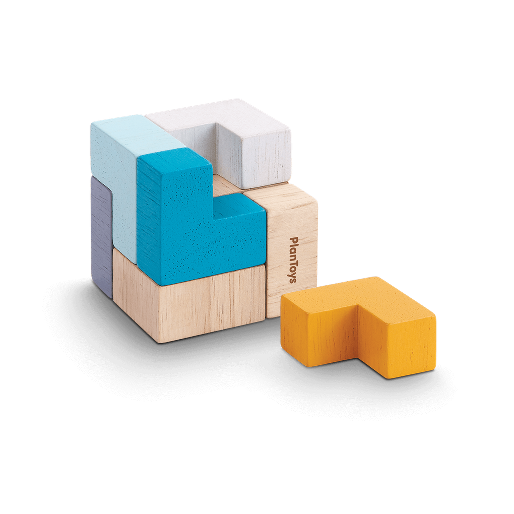 PlanToys 3D Puzzle Cube wooden toy ของเล่นไม้แปลนทอยส์ ตัวต่อลูกบาศก์ ประเภทเกมพกพา สำหรับอายุ 3-99 ปี