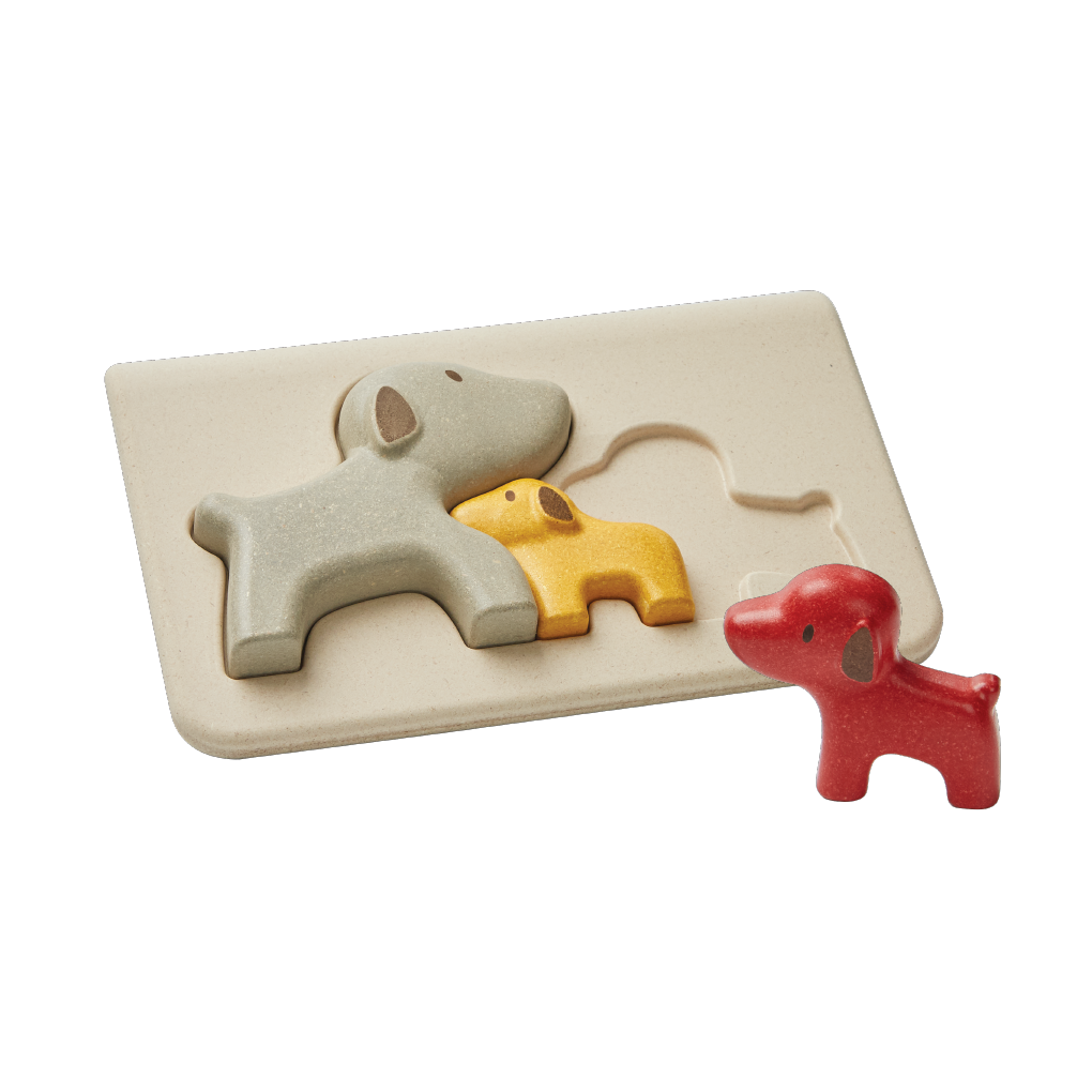 PlanToys Dog Puzzle wooden toy ของเล่นไม้แปลนทอยส์ จิ๊กซอว์สุนัข ประเภทเกมฝึกคิด สำหรับอายุ 18 เดือนขึ้นไป