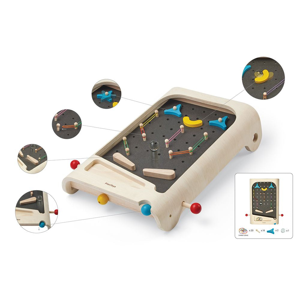 PlanToys Pinball wooden toy ของเล่นไม้แปลนทอยส์ พินบอล ประเภทเกมฝึกคิด สำหรับอายุ 3 ปีขึ้นไป
