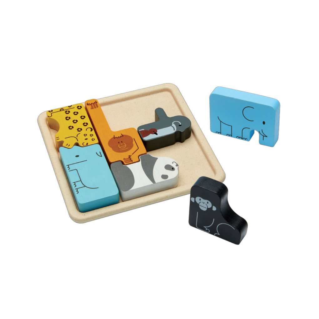 PlanToys Animal Puzzle Game wooden toy ของเล่นไม้แปลนทอยส์ จิ๊กซอว์สัตว์ ประเภทเกมฝึกคิด สำหรับอายุ 2 ปีขึ้นไป