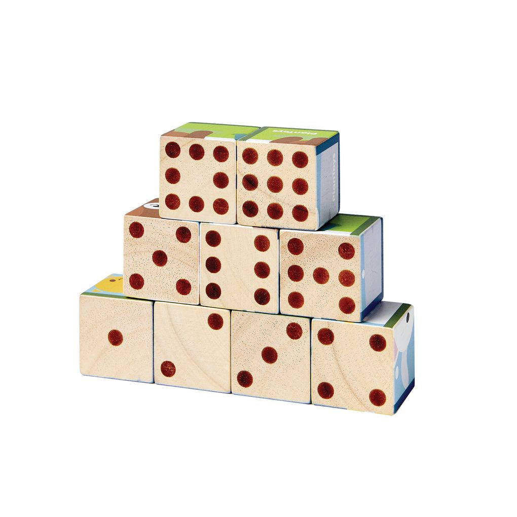 PlanToys Animal Puzzle Cubes wooden toy ของเล่นไม้แปลนทอยส์ จิ๊กซอว์รูปสัตว์ ประเภทเกมฝึกคิด สำหรับอายุ 2 ปีขึ้นไป