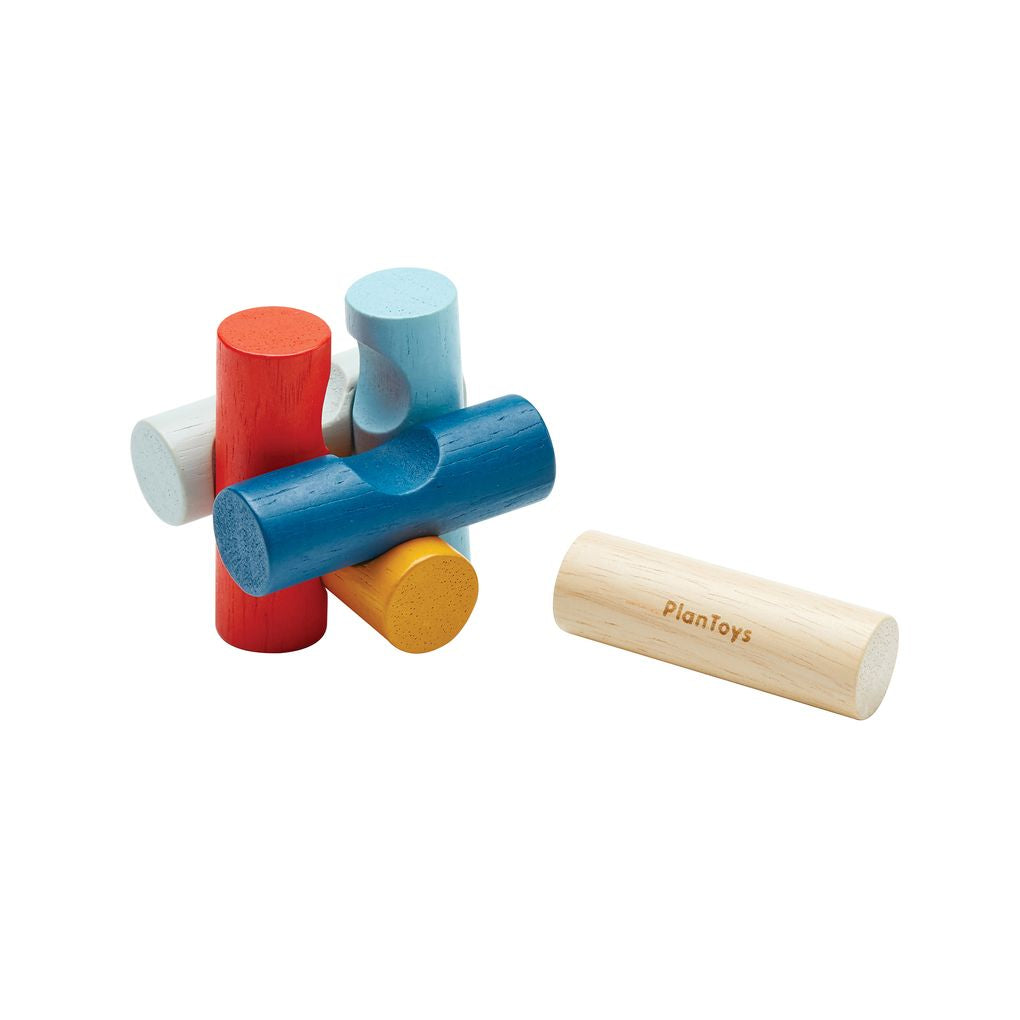 PlanToys Log Puzzle wooden toy ของเล่นไม้แปลนทอยส์ จิ๊กซอว์ท่อนไม้ ประเภทเกมฝึกคิด สำหรับอายุ 3 ปีขึ้นไป